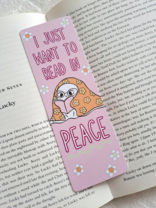 I just want to read in peace grumpy ghost bookmark