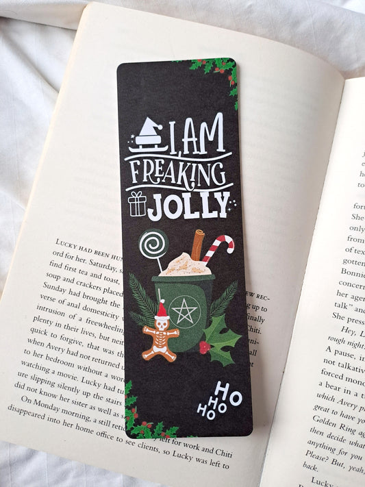 I am freaking jolly Christmas bookmark