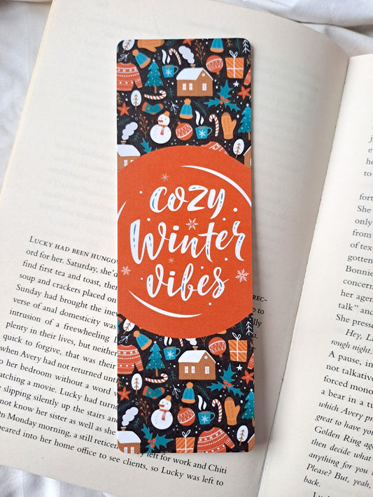 Cosy winter vibes bookmark