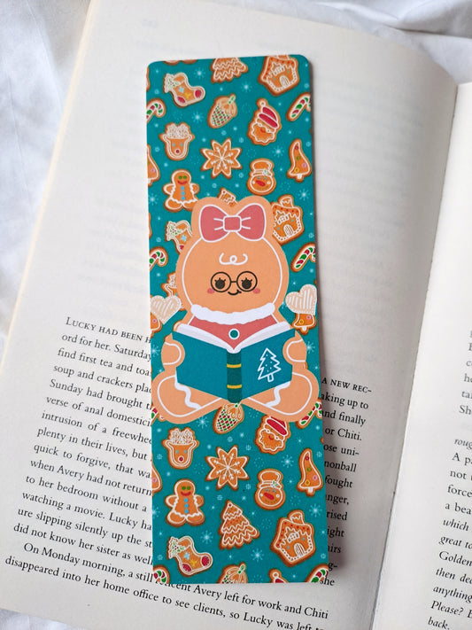 Reading Gingerbread festive bookmark