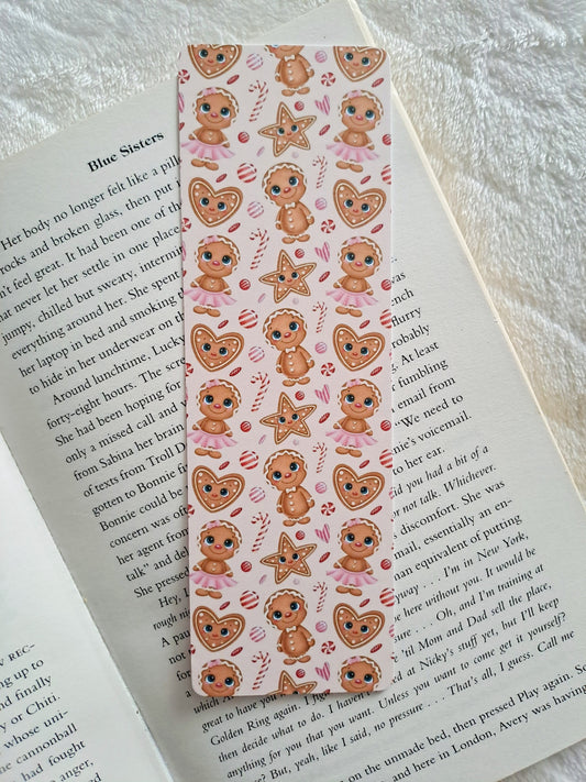 Gingerbread double-sided Christmas bookmark