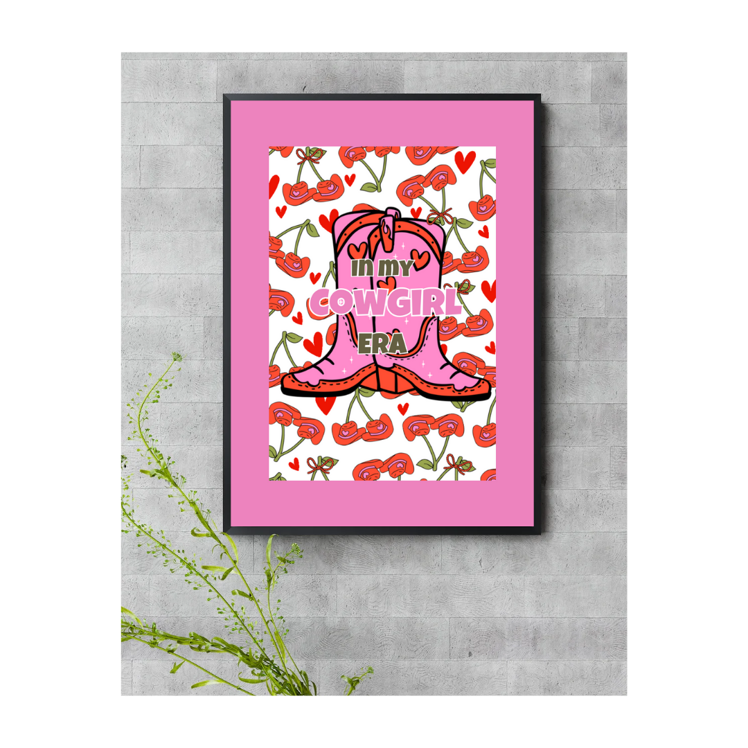In my cowgirl era Art print - a5 a4 | Bookish wall prints | Romance booklovers