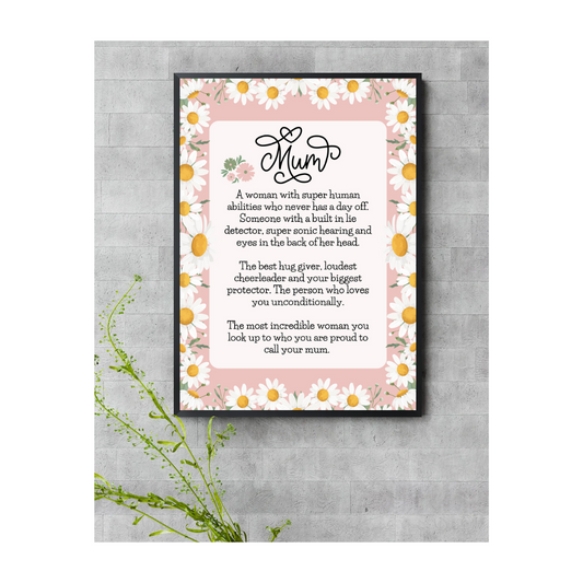Mum Art print - a5 a4 | Mothers Day wall prints