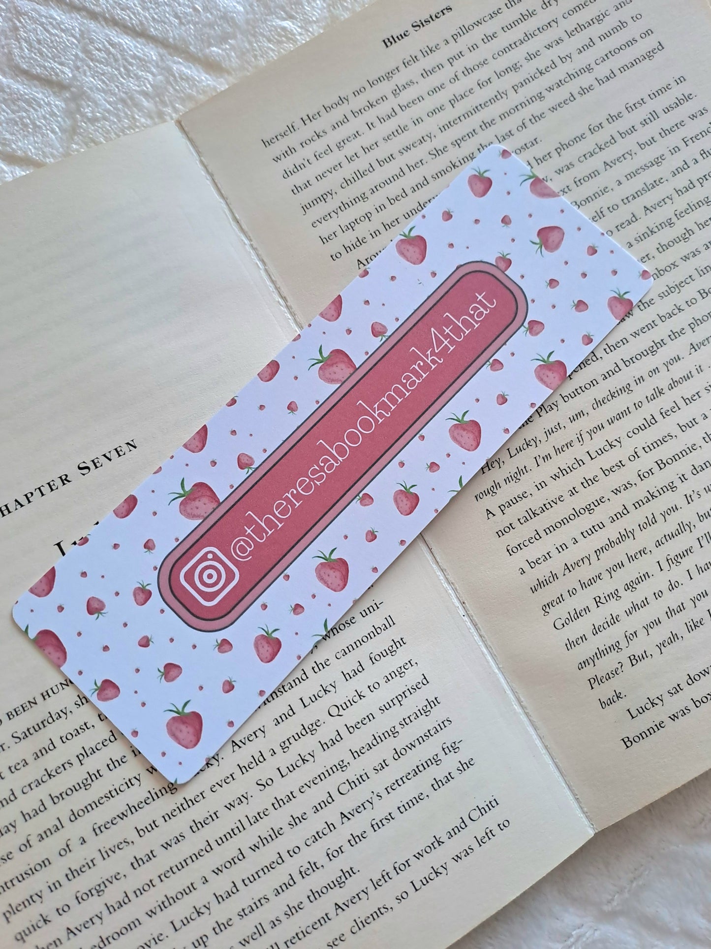 Personalised name bookmark - Instagram handle | Booktok | Gift for booklover | Strawberries