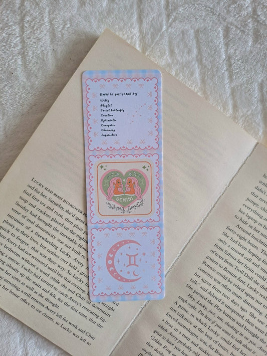Gemini star sign personality traits bookmark - Zodiac gifts