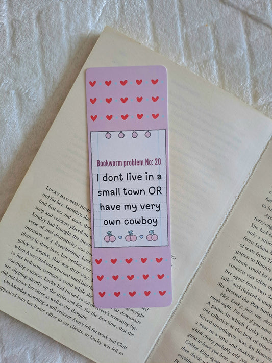Bookworm problems Romance bookmark | Small town | Cowboys
