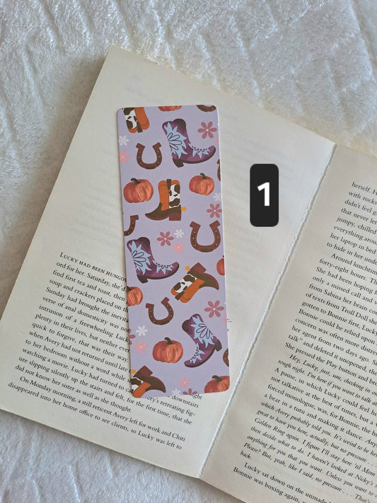 Autumn/Halloween double-sided print bookmarks - Cowboys | Cosy | Spooky