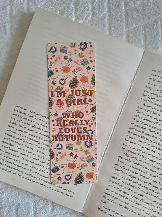 I'm just a girl who loves autumn bookmark.