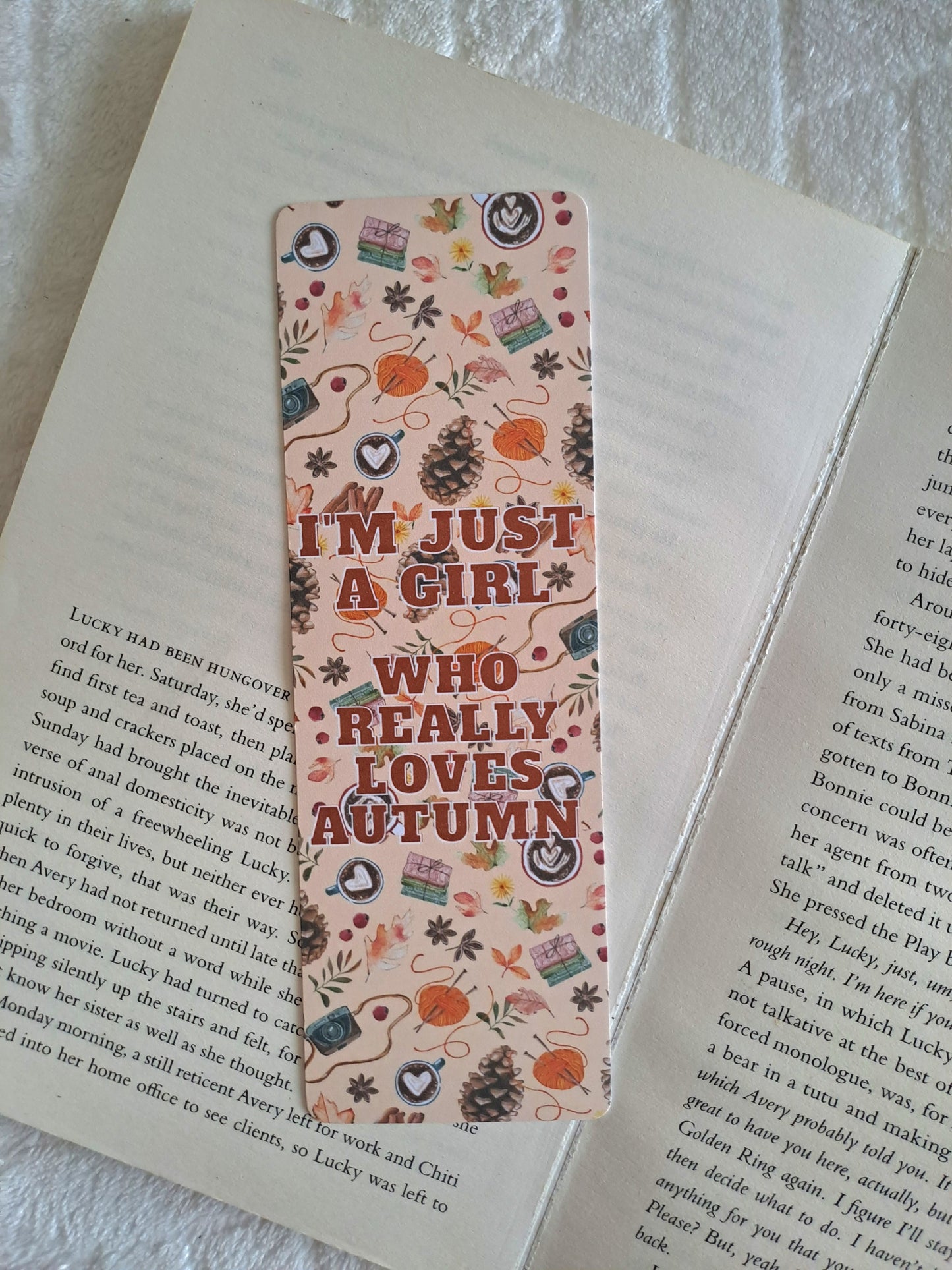 I'm just a girl who loves autumn bookmark.