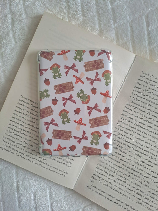Frog and toadstool autumn kindle insert: Whimsical booklover gifts