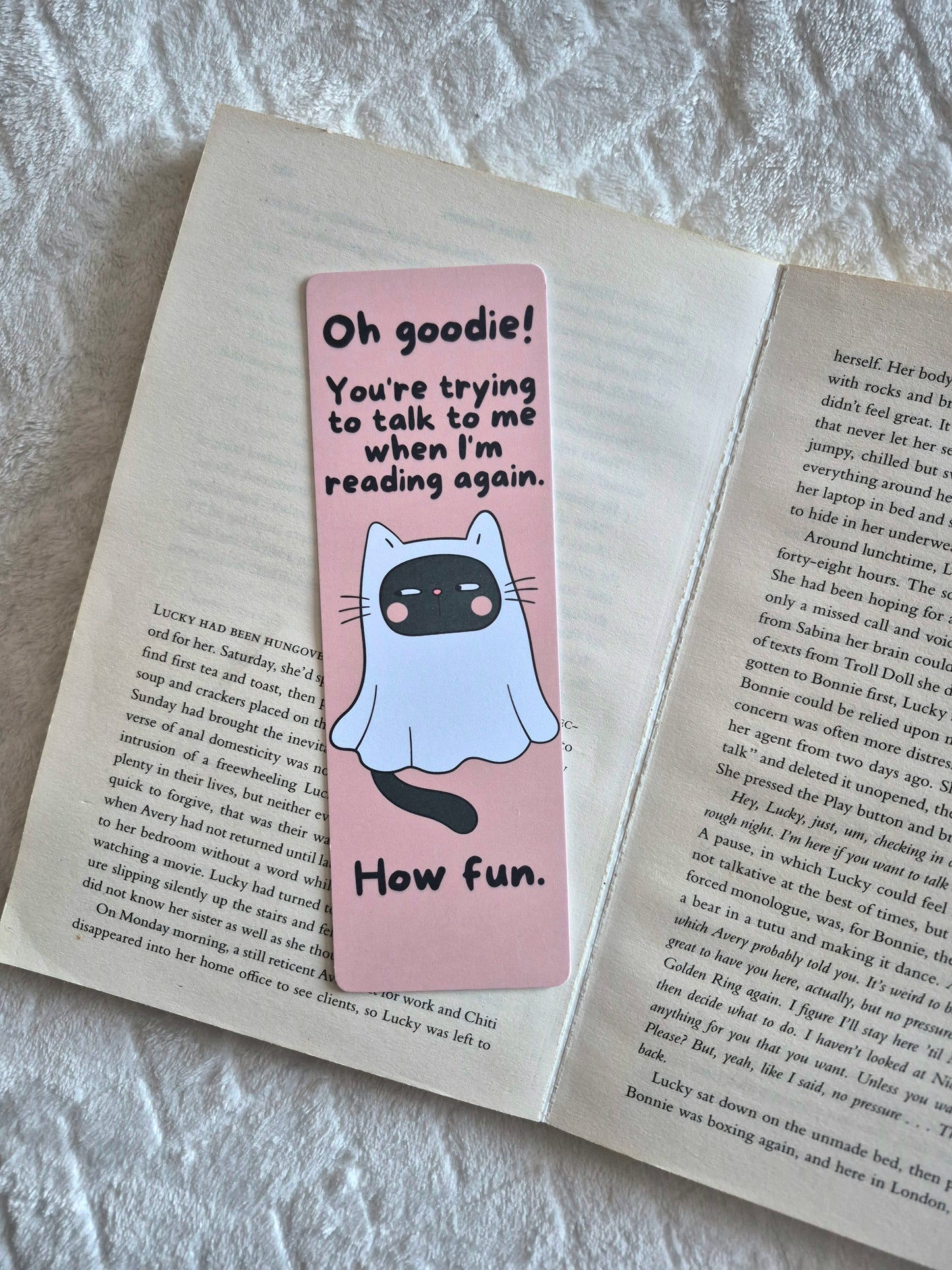 Sarcastic Cat Halloween bookmark - Spooky season gift for booklover