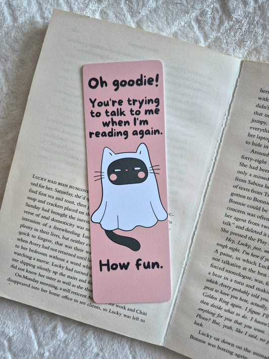 Sarcastic Cat Halloween bookmark - Spooky season gift for booklover
