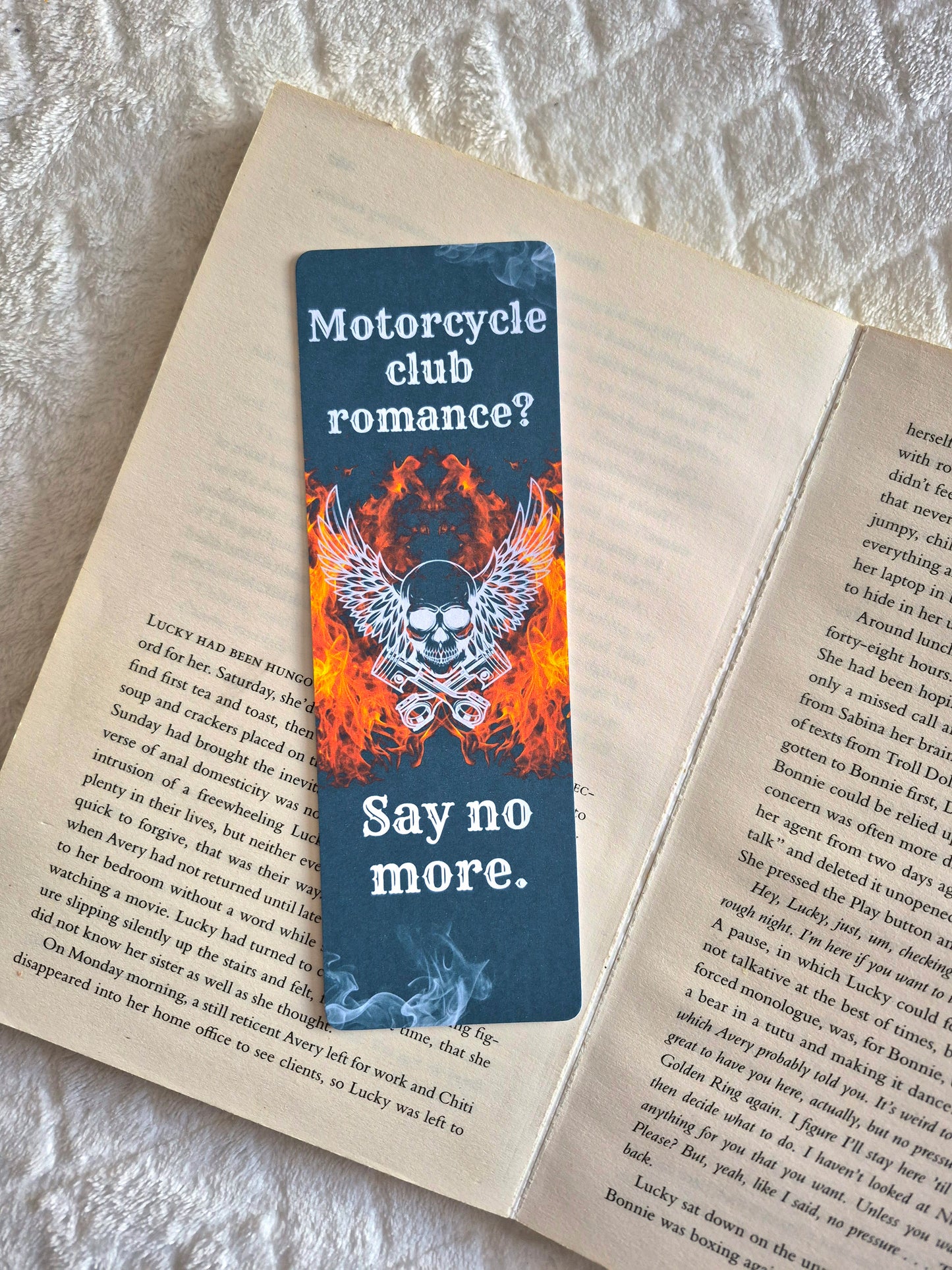 Motorcycle Club romance? bookmark - MC book club gifts