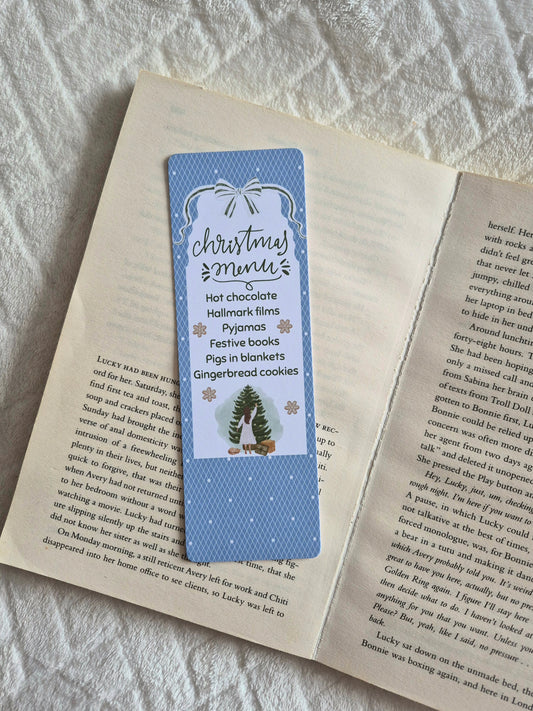 The Christmas menu bookmark