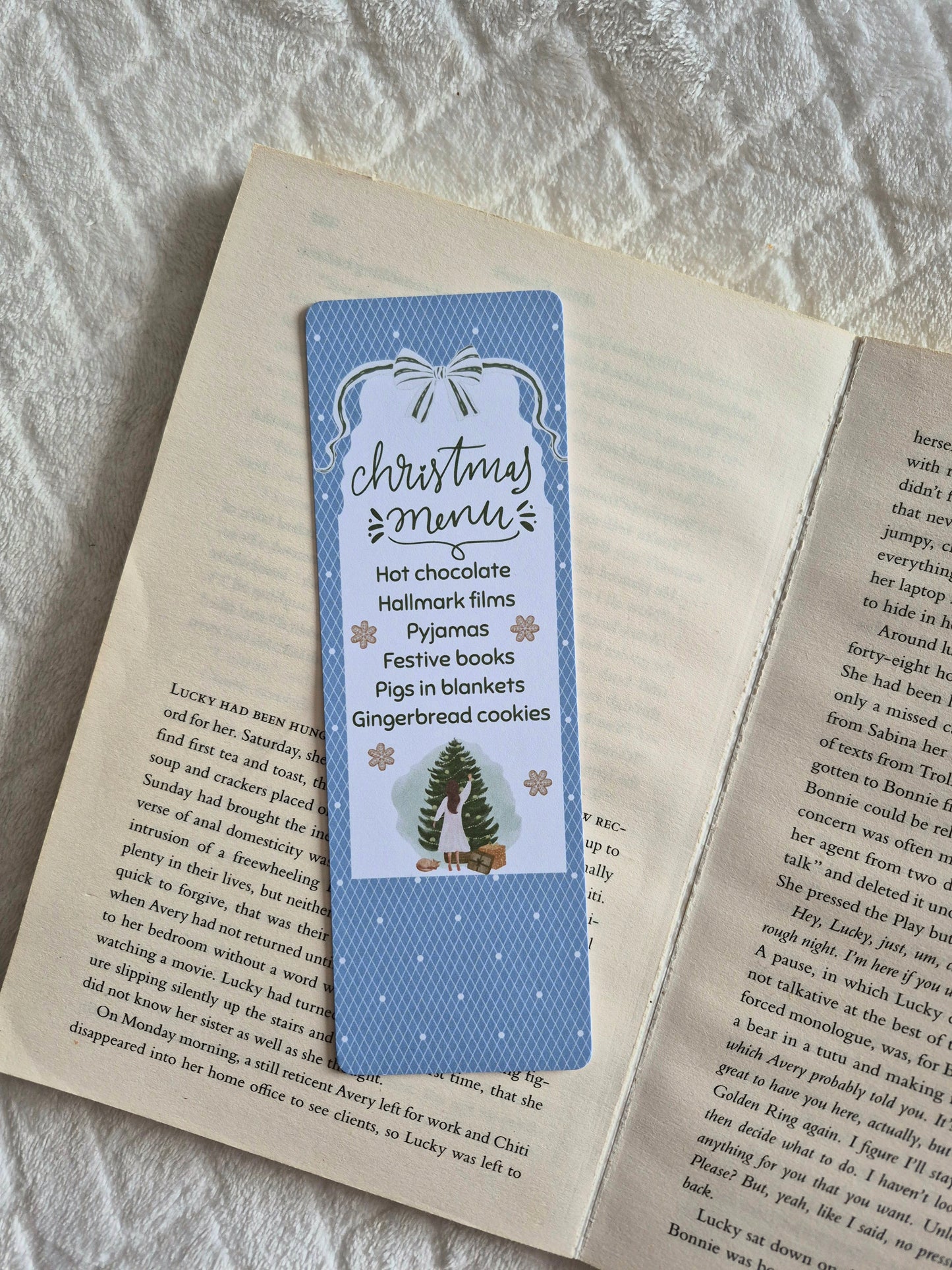 The Christmas menu bookmark