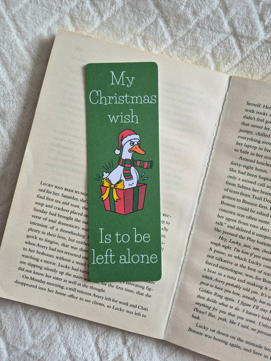 Grumpy festive Goose bookmark: Christmas booklover gift