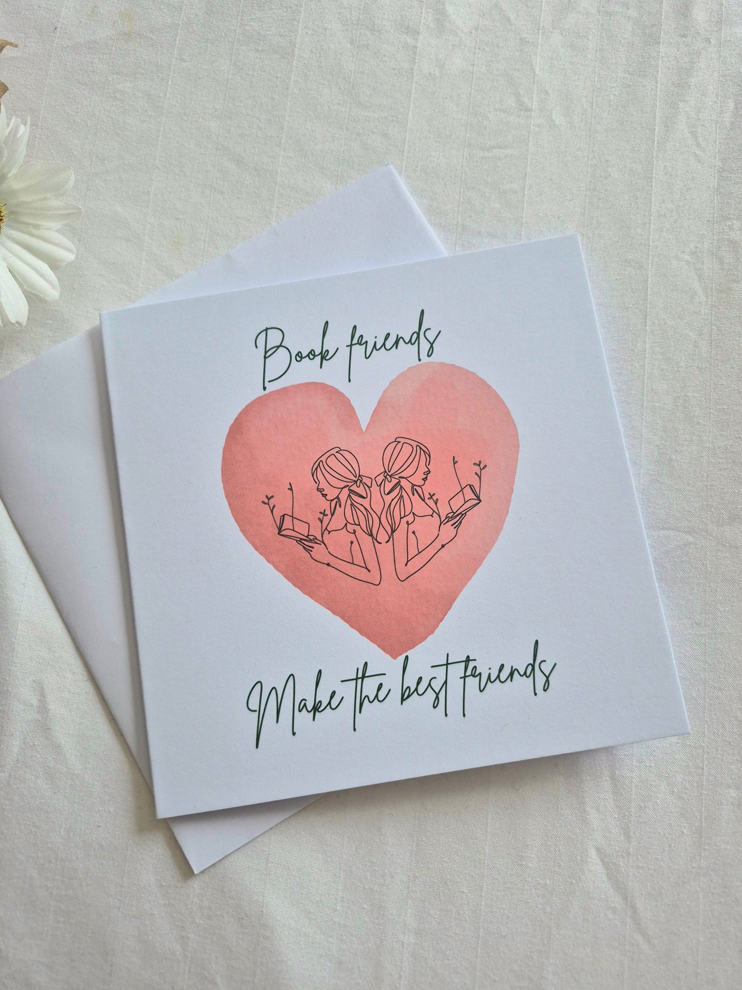 Book friends make the best friends greetings card: Gift for booklovers