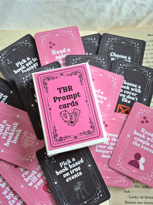 Tbr prompt cards for booklovers: Pack of cards, Pink and Black