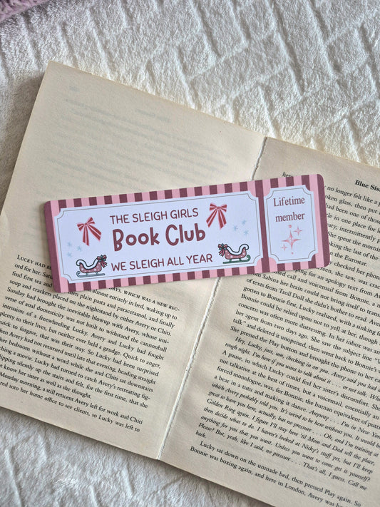 The Sleigh Girl Bookclub bookmark: Christmas gift for booklovers