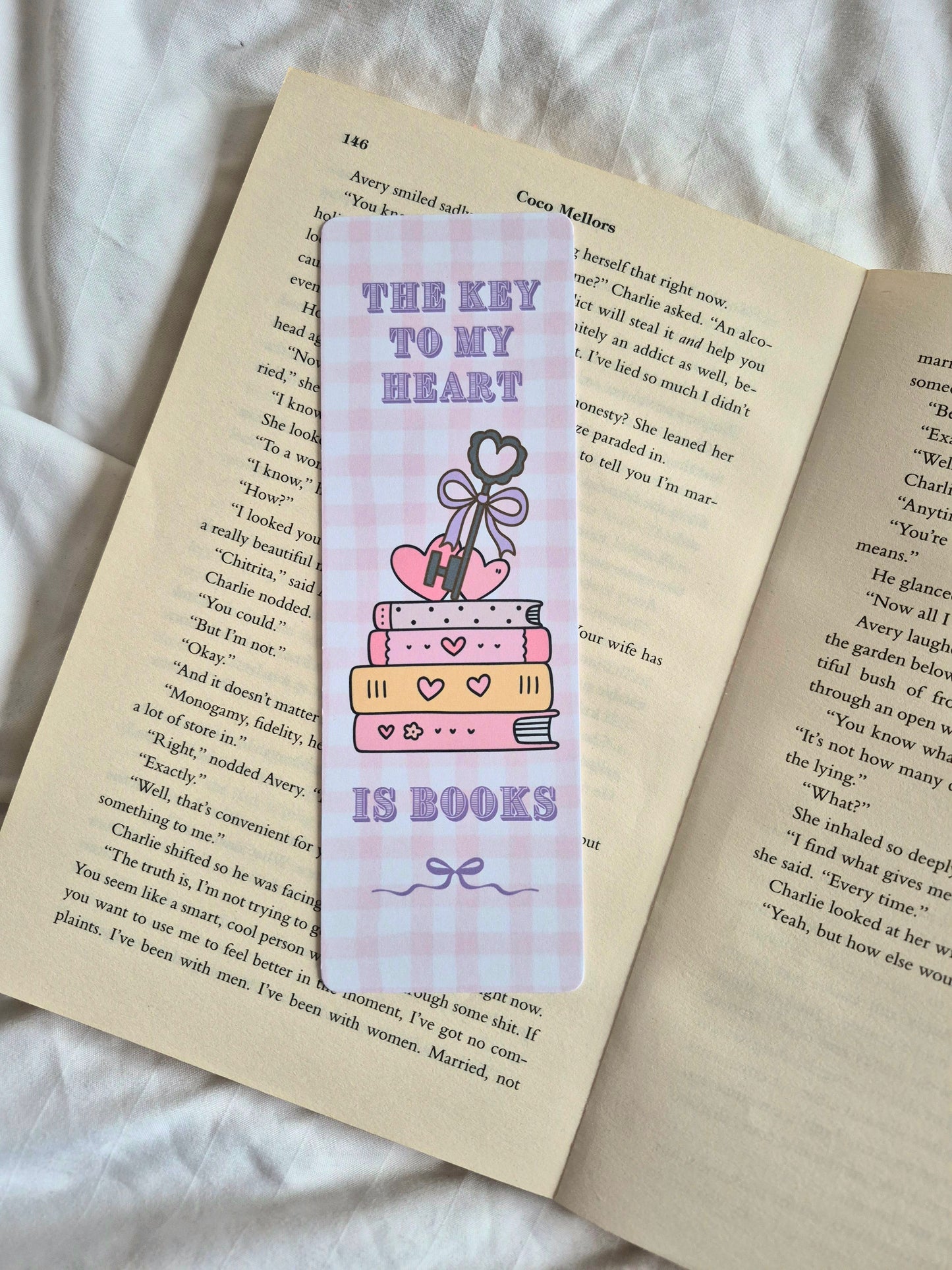 The key to my heart is books bookmark