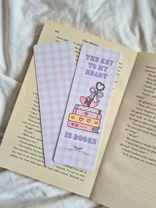 The key to my heart is books bookmark