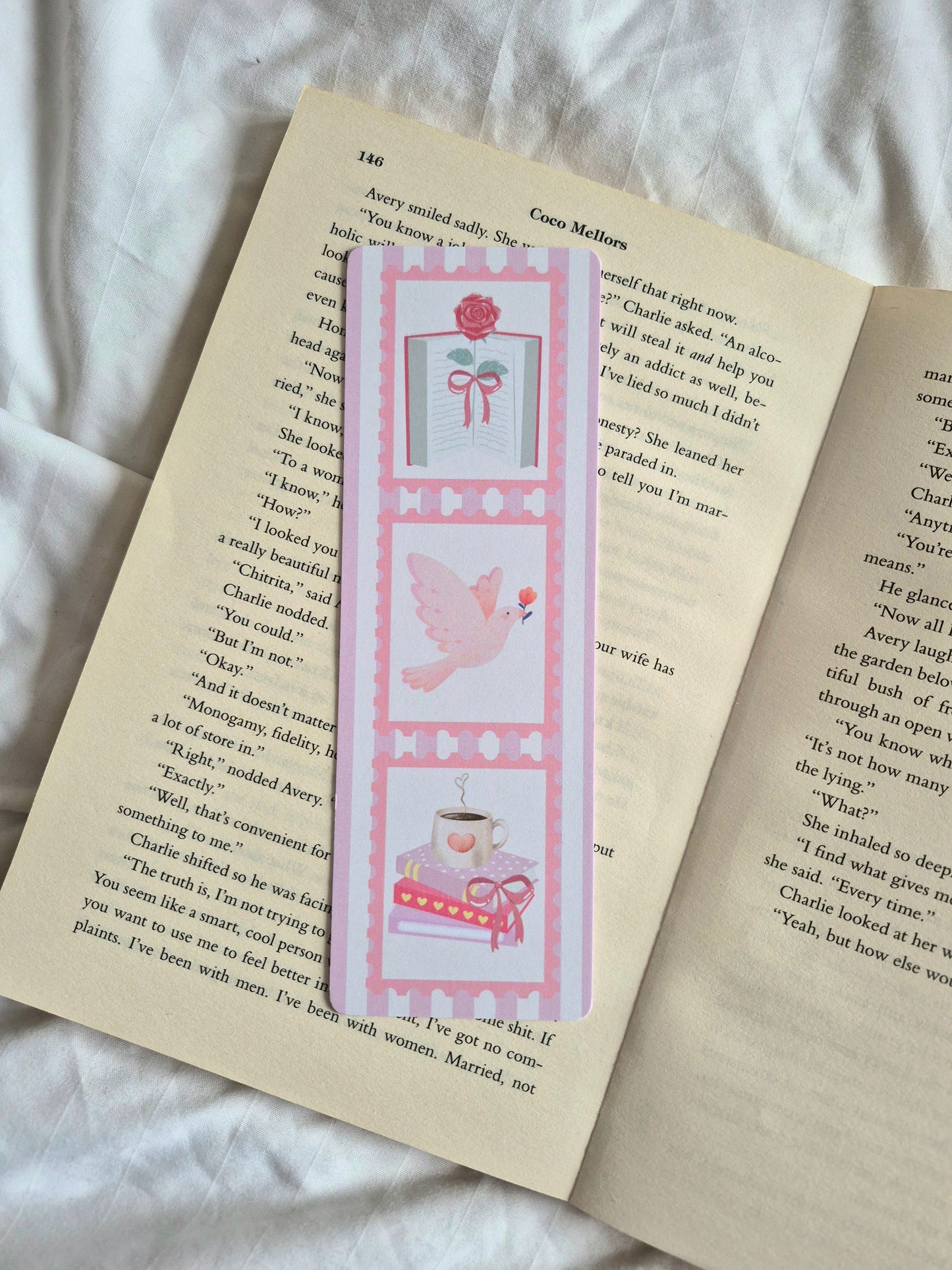 Soft girl coquette stamps bookmark