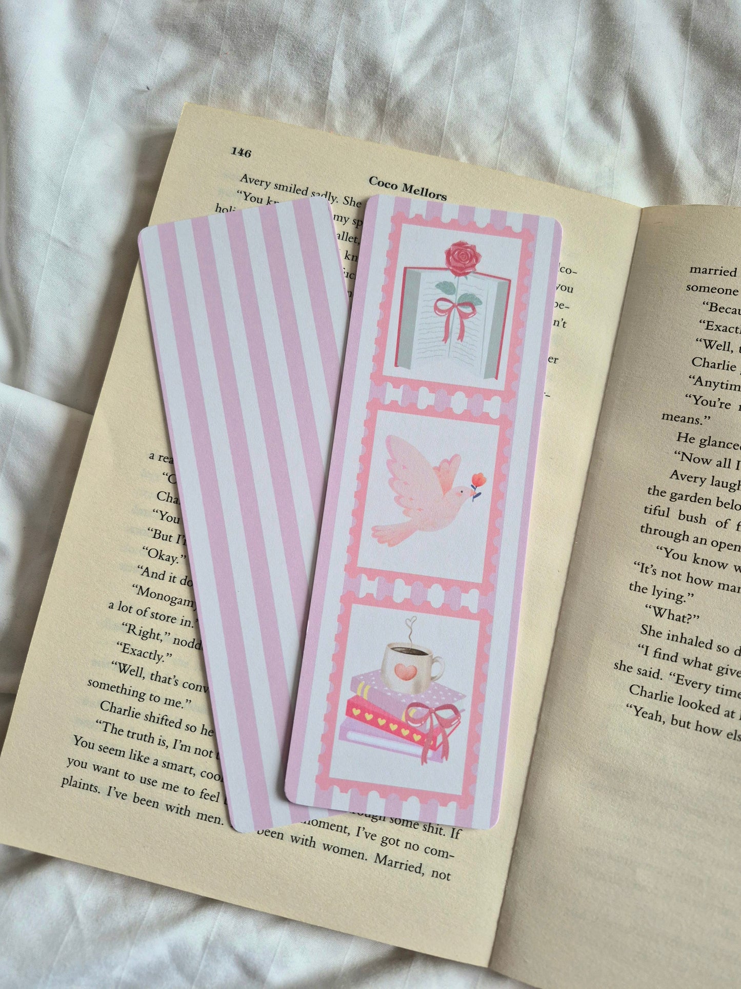 Soft girl coquette stamps bookmark