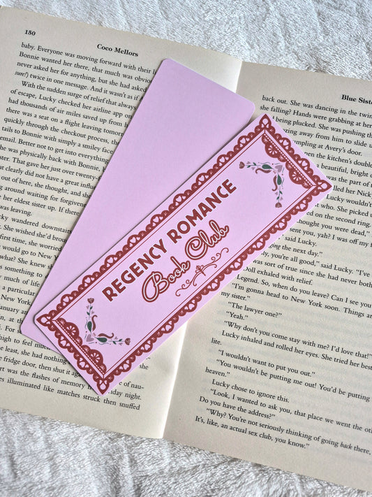 Regency romance Book club bookmark