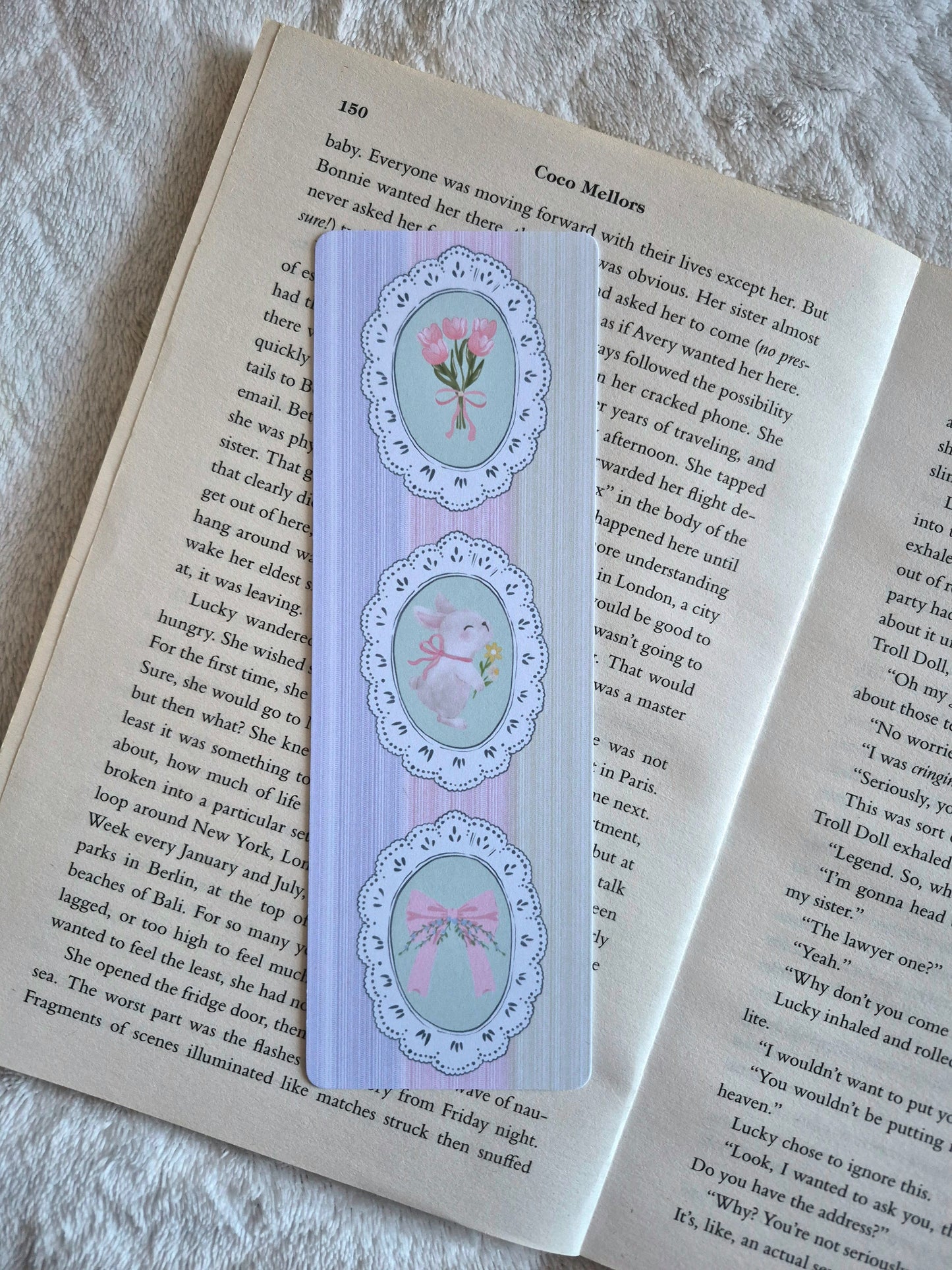 Soft girl spring bookmark