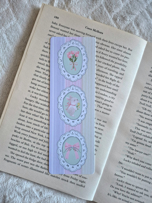 Soft girl spring bookmark