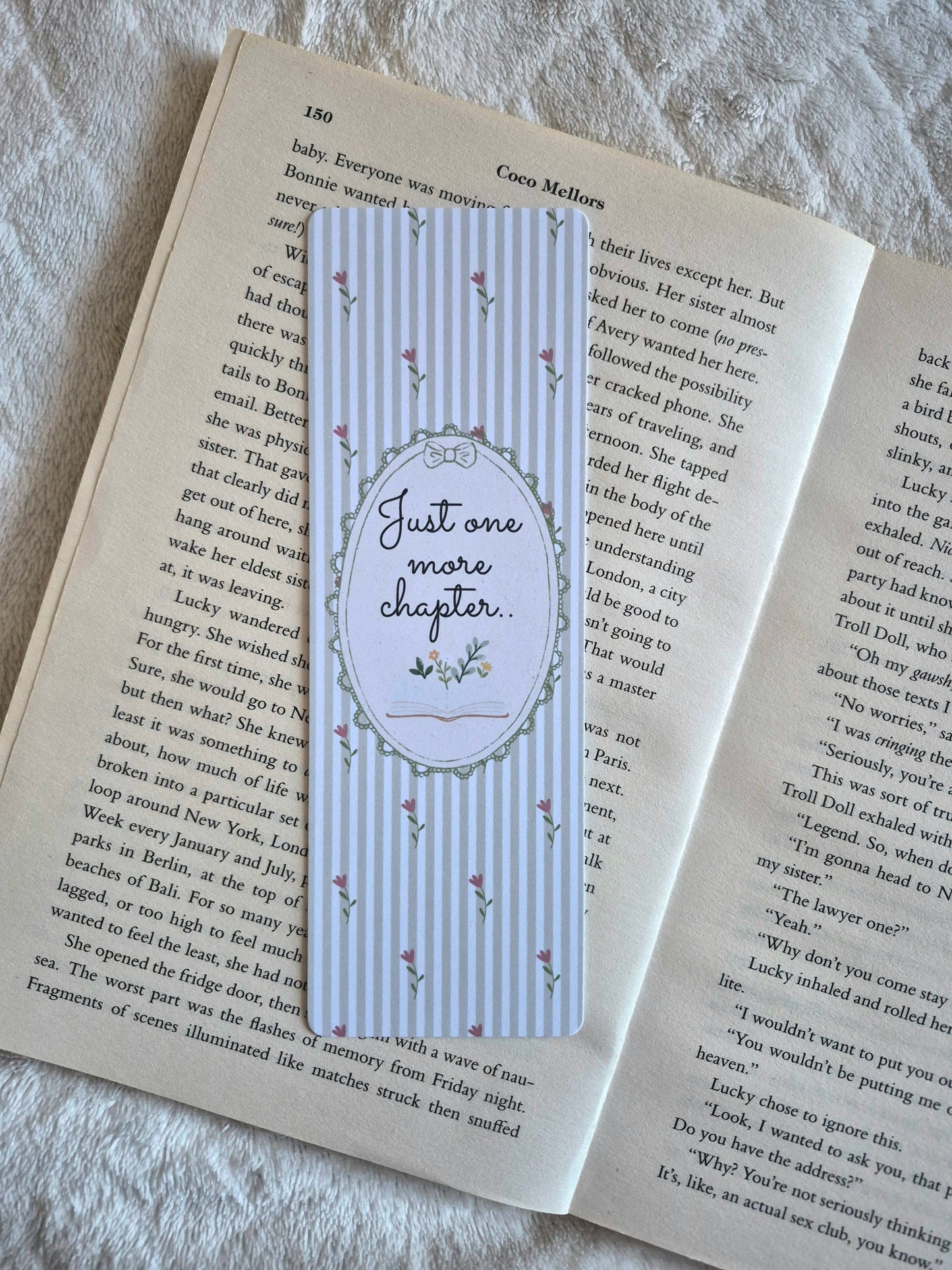 Just one more chapter bookmark: Coquette spring