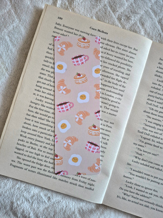 Brunch club bookmark: Coffee and crossiants