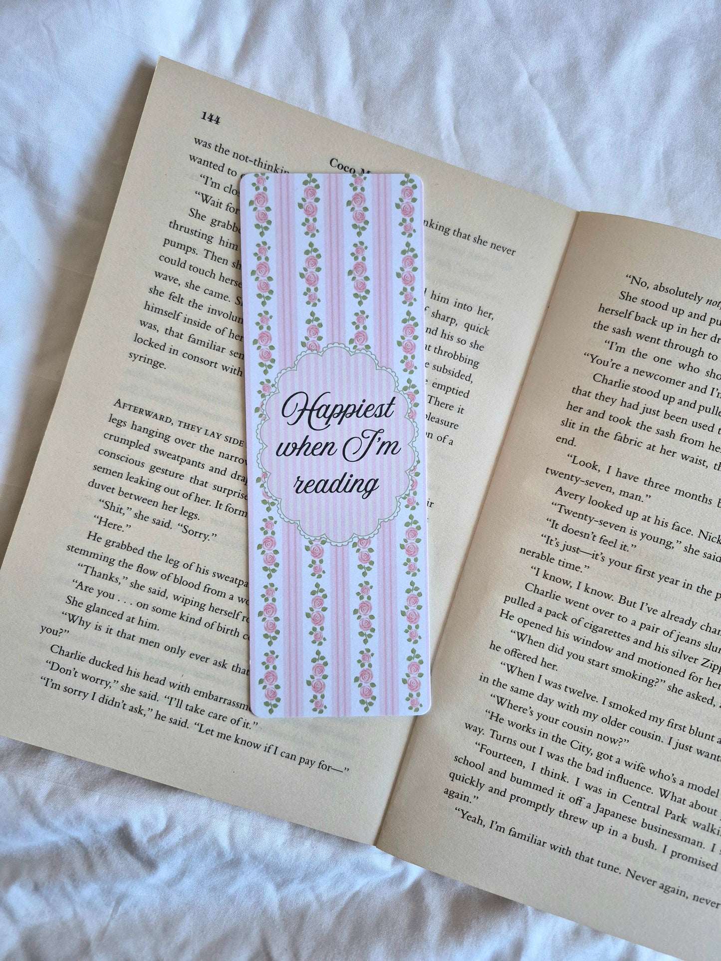 Happiest When I’m Reading floral bookmark