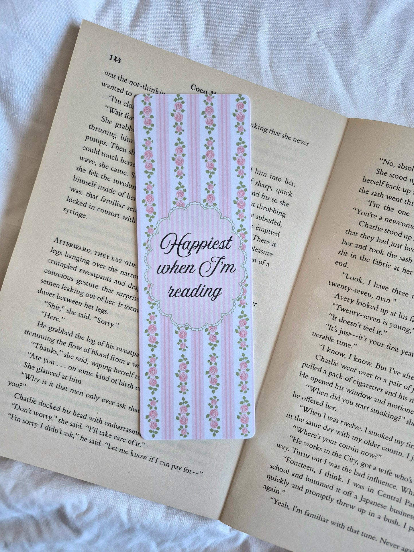 Happiest When I’m Reading floral bookmark