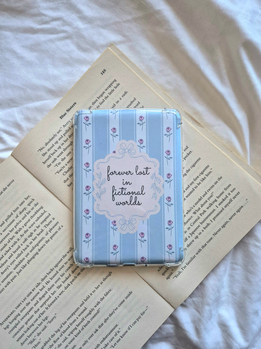 Forever Lost in Fictional Worlds vintage floral Kindle insert