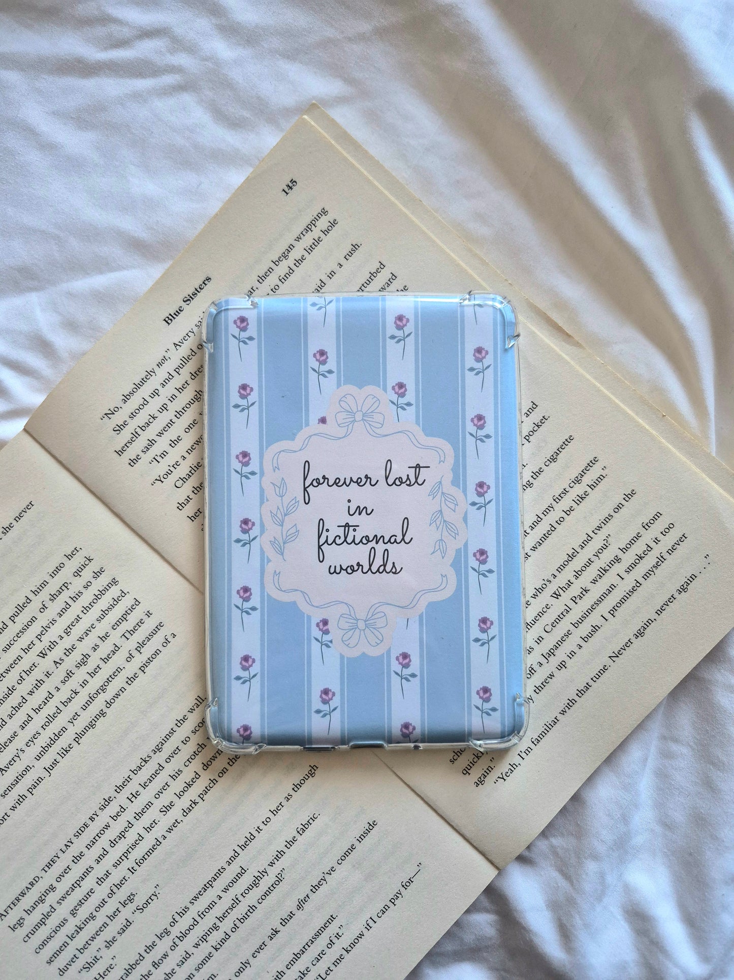 Forever Lost in Fictional Worlds vintage floral Kindle insert
