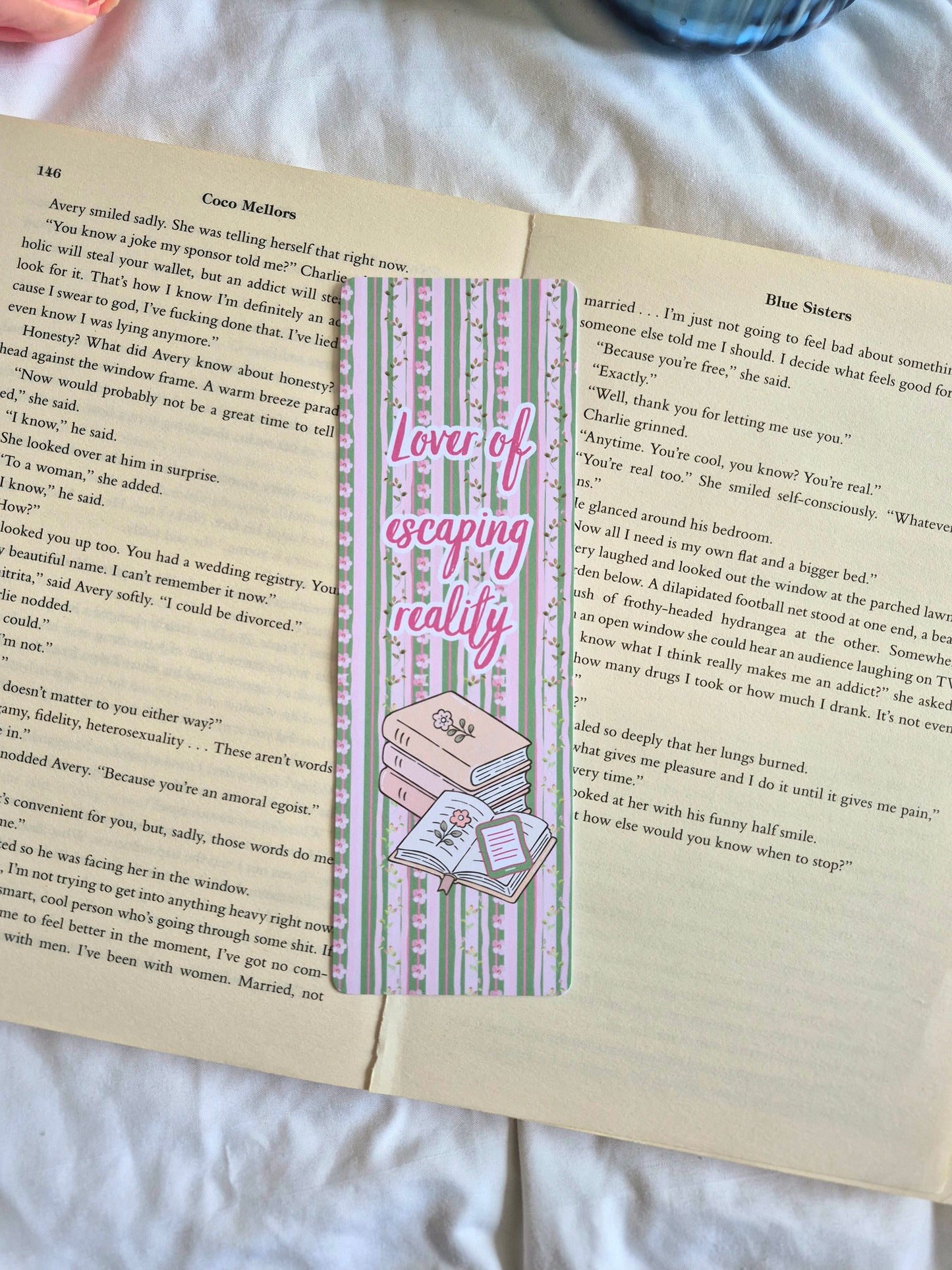 Lover of escaping reality floral reading bookmark