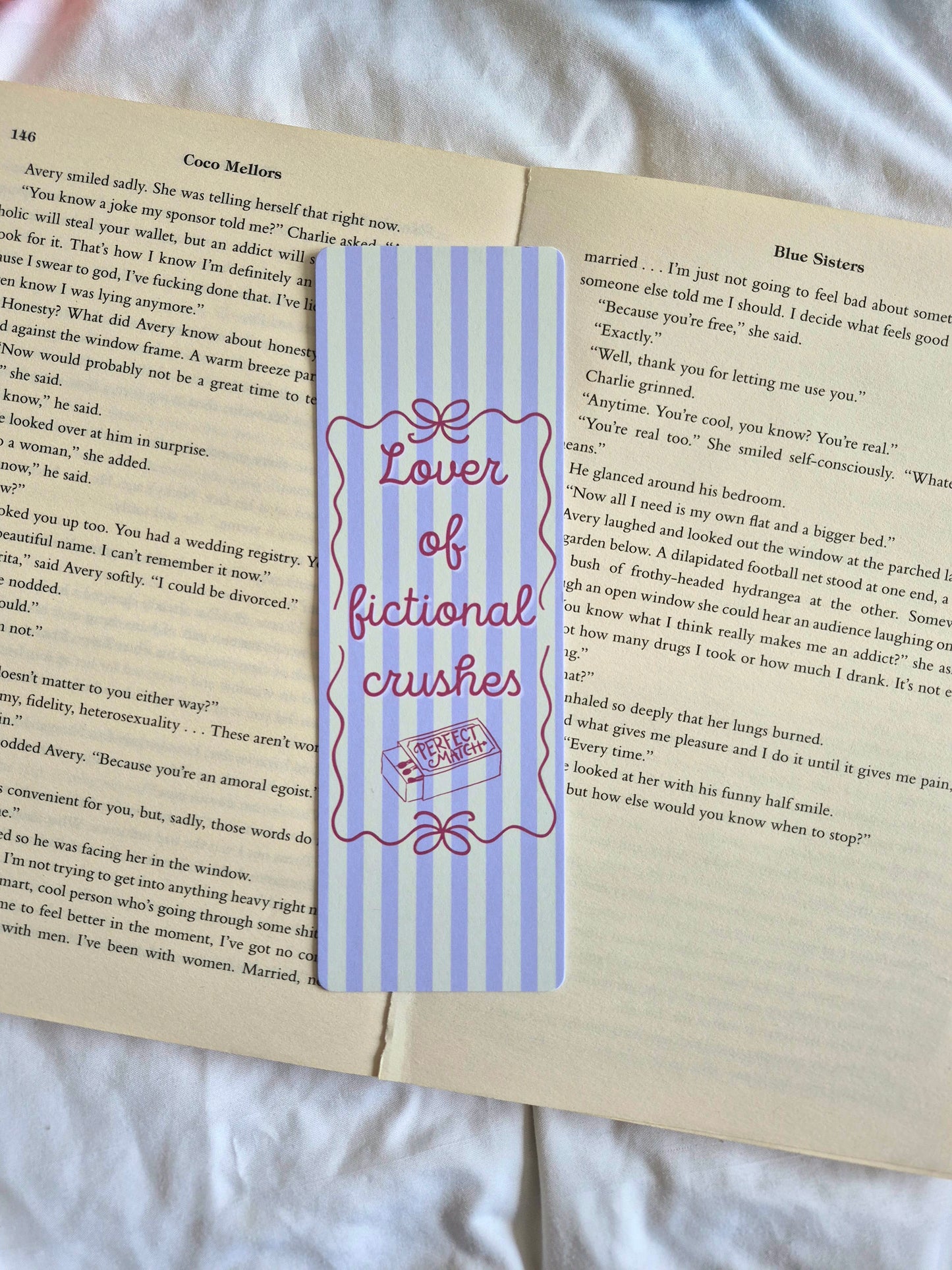 Lover of fictional crushes coquette style bookmark