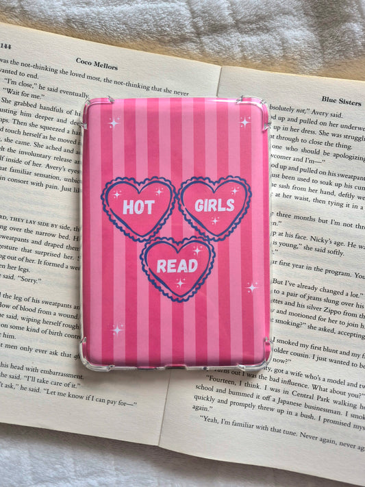 Hot Girls Read pink stripes Kindle insery