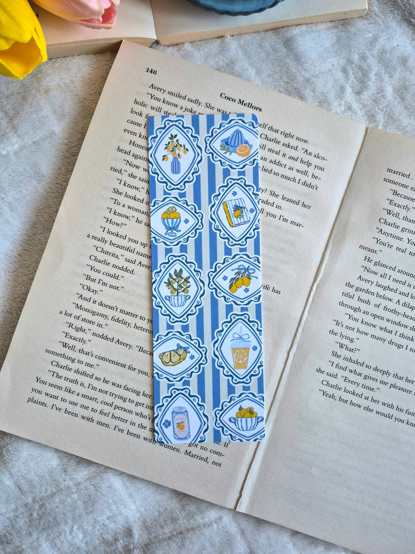 Mediterranean Lemons summer bookmark