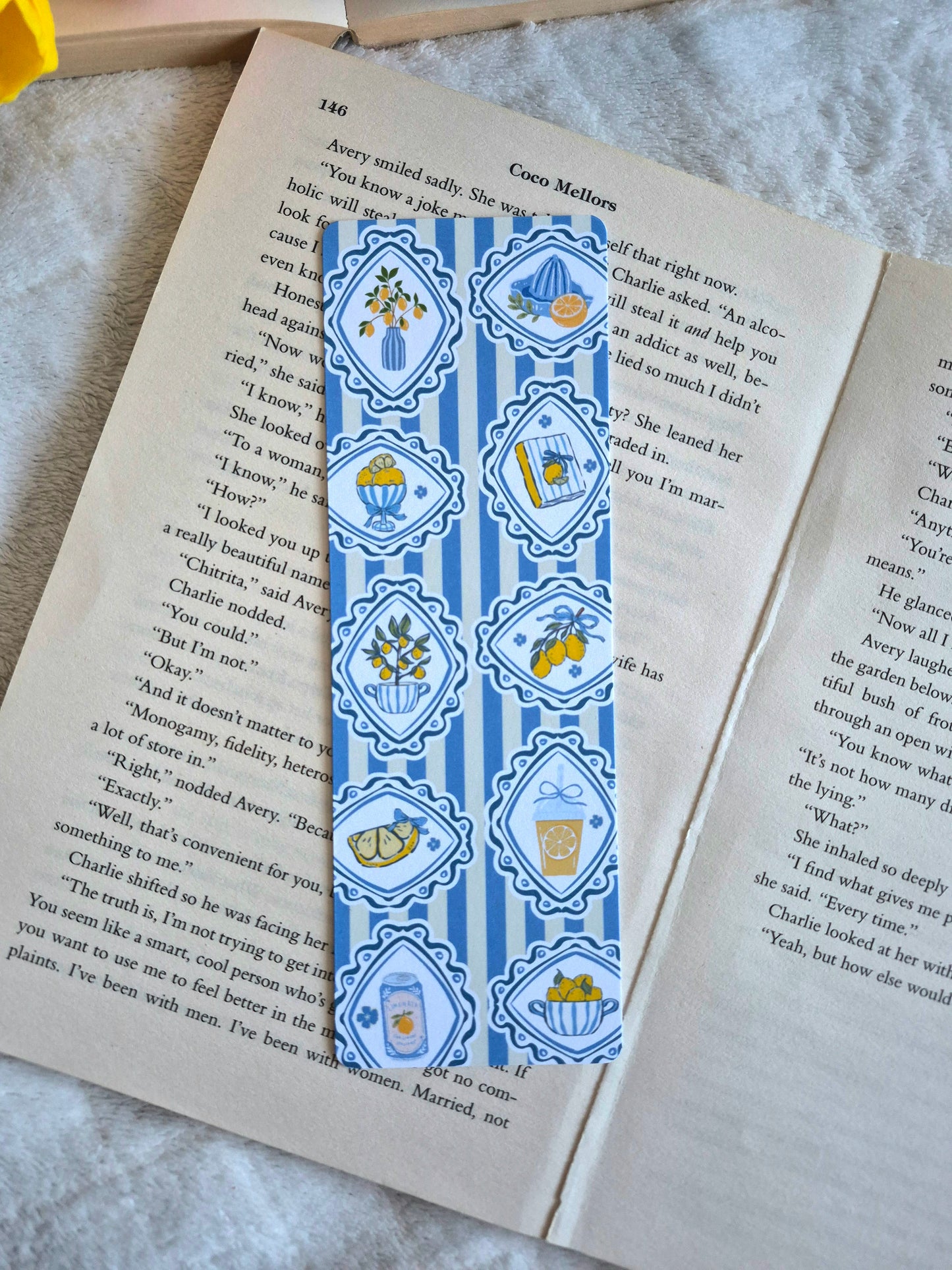 Mediterranean Lemons summer bookmark