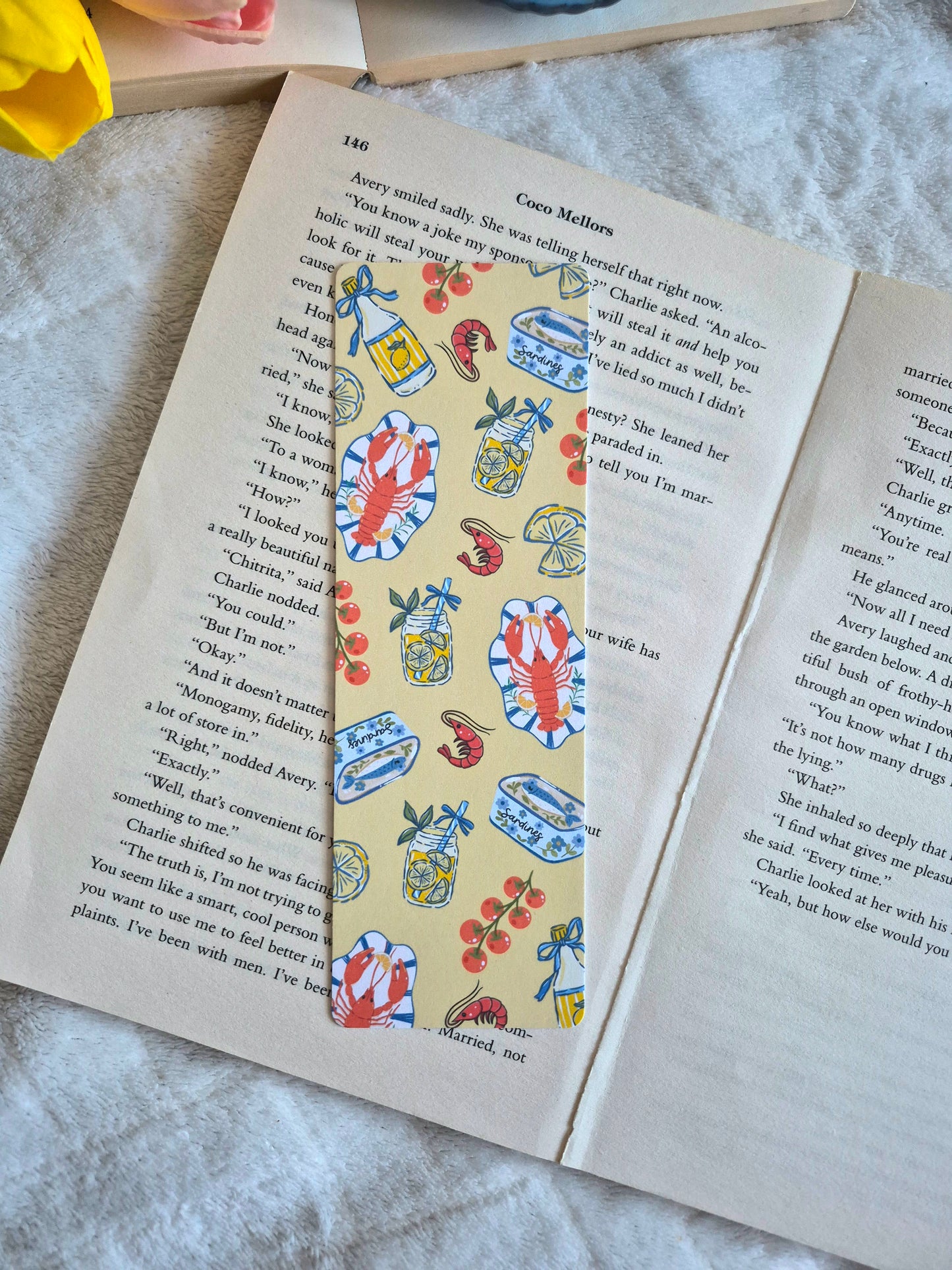 Sardines and seafood Mediterranean summer bookmark