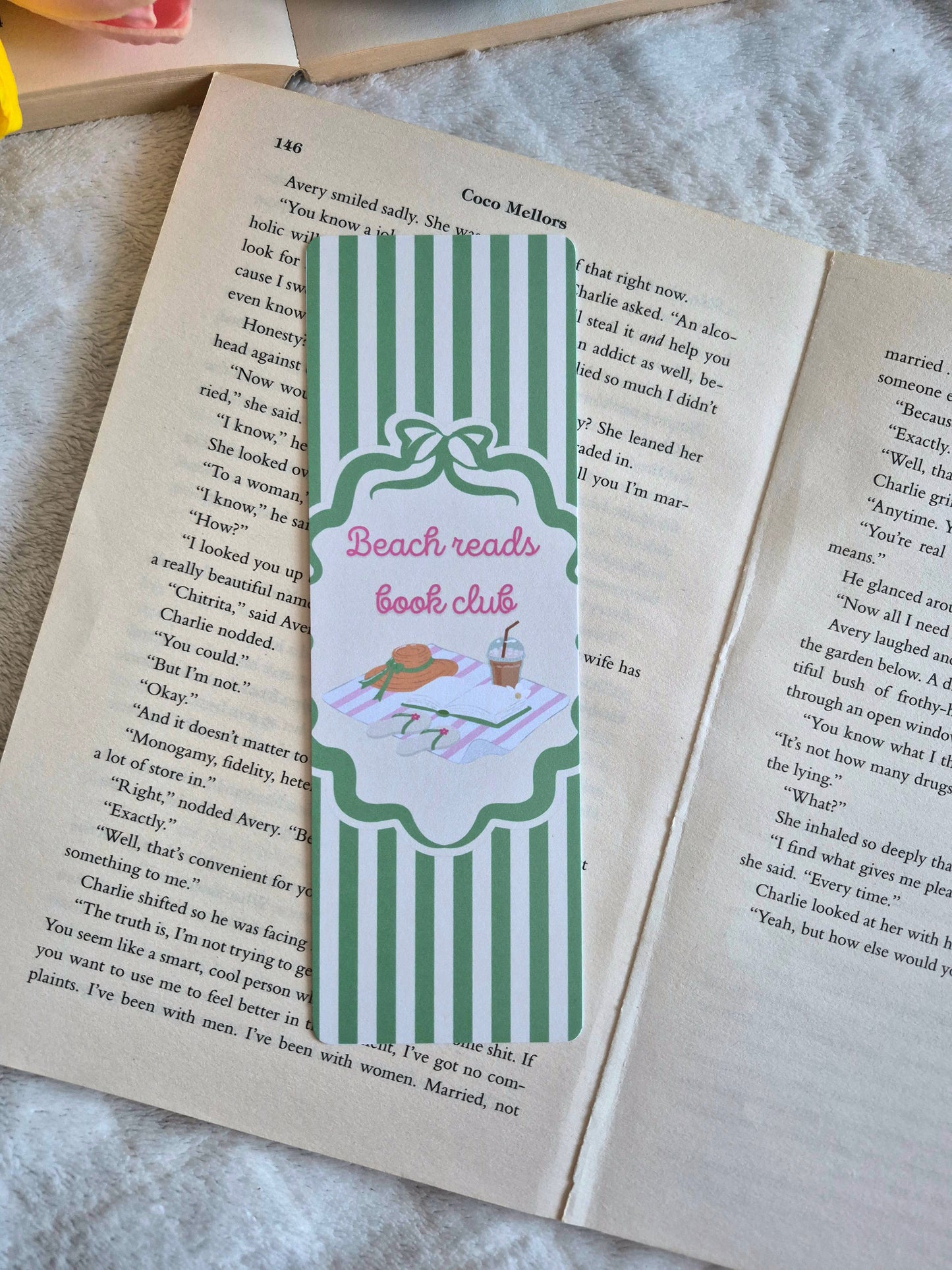 Beach reads book club summer bookmark