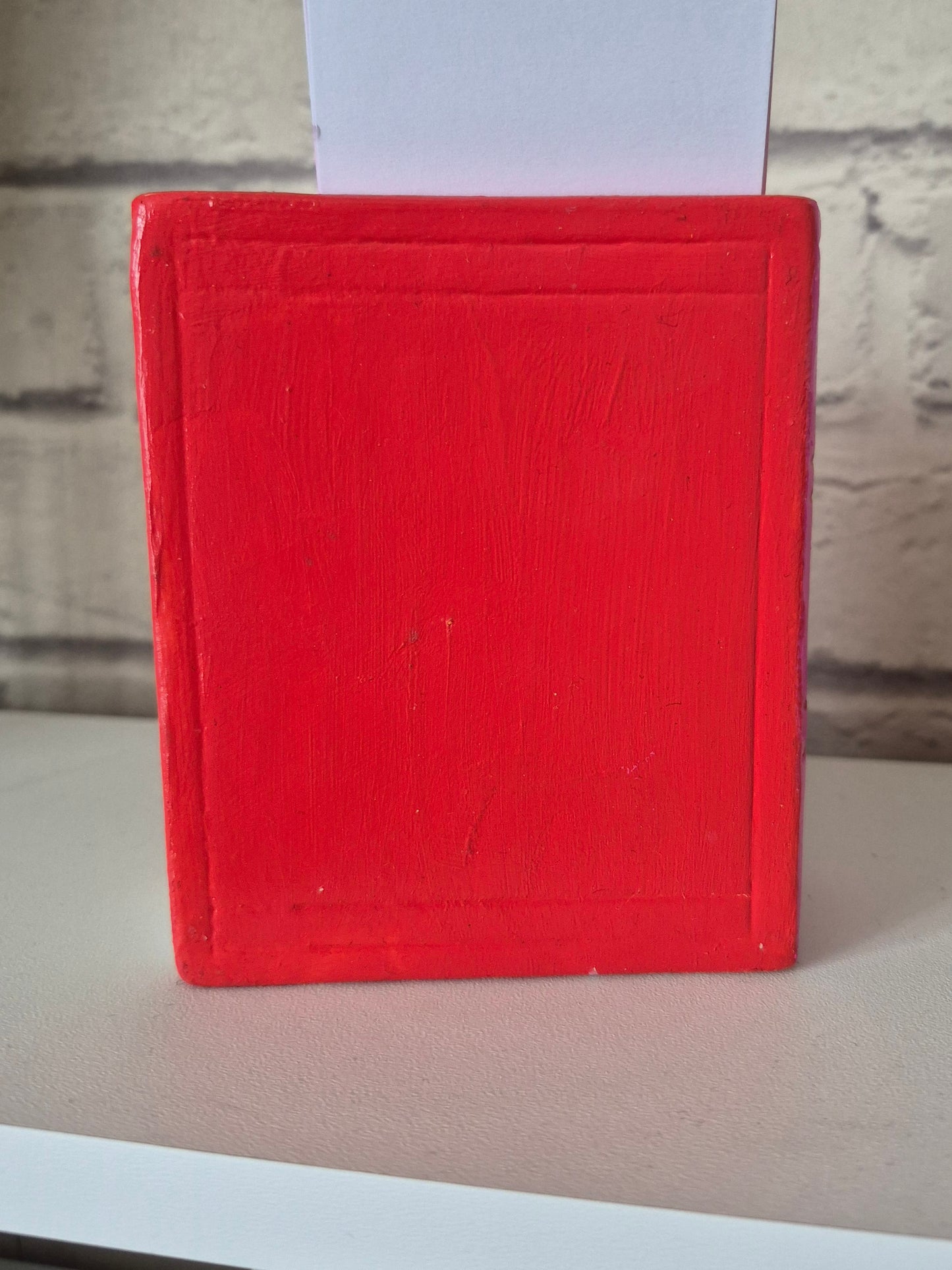 Oops! Ceramic bookmark holder - Hand painted red and pink book themed gift