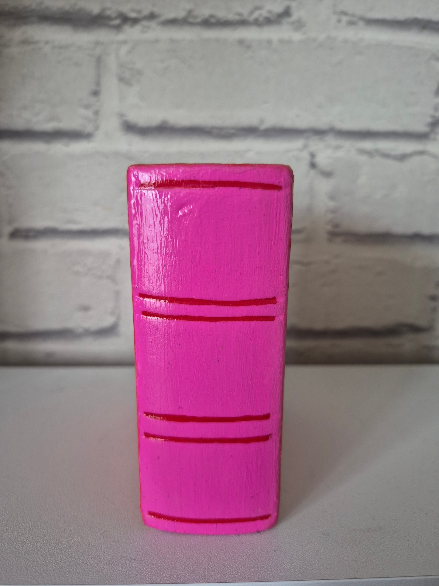 Oops! Ceramic bookmark holder - Hand painted red and pink book themed gift