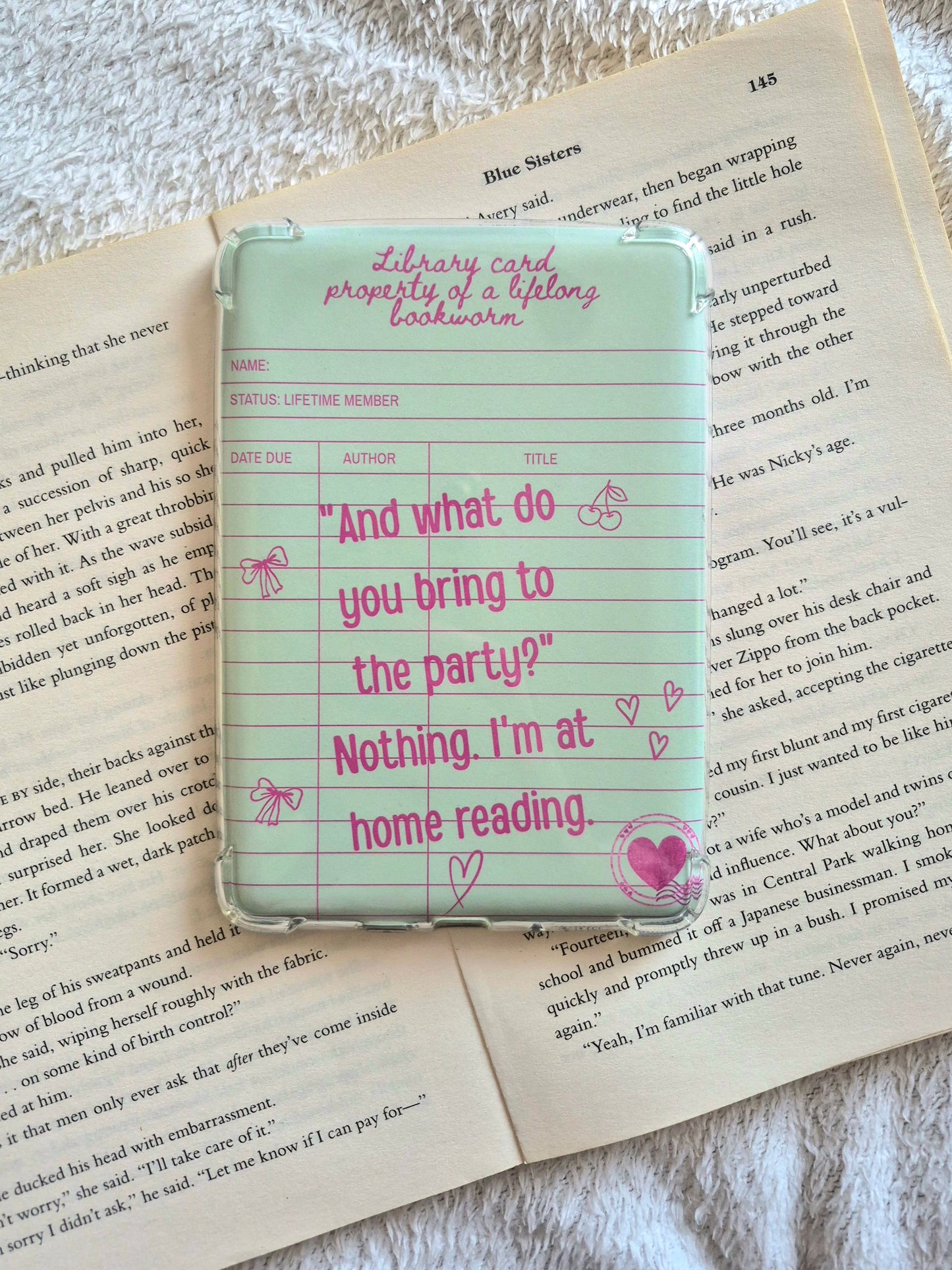 Funny library card Kindle Insert for booklovers
