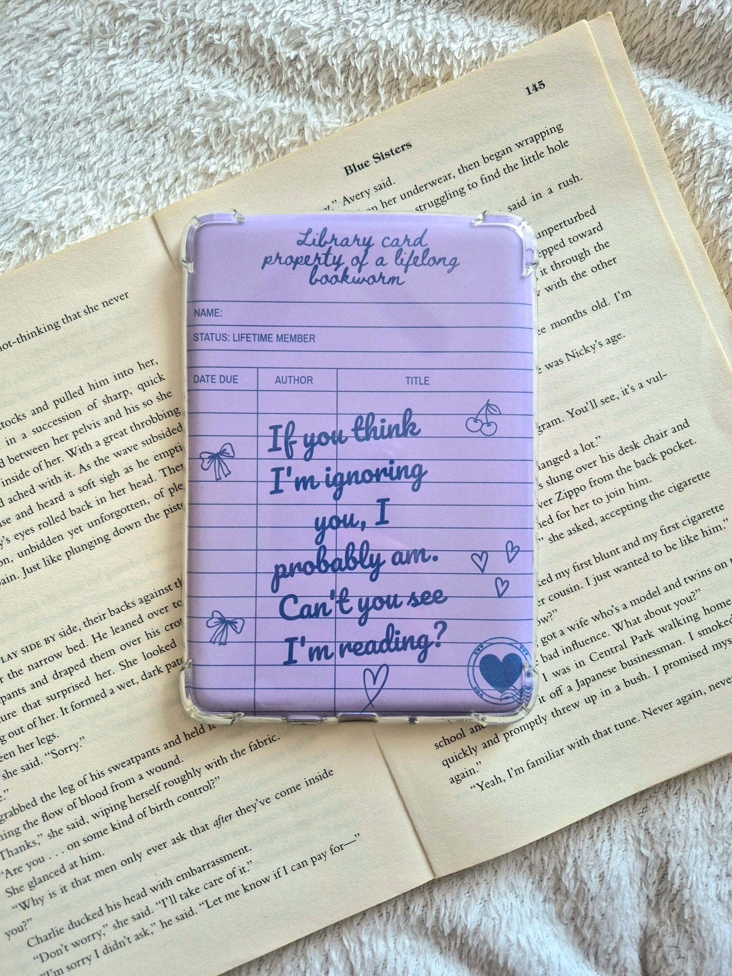 Funny library card Kindle Insert for booklovers