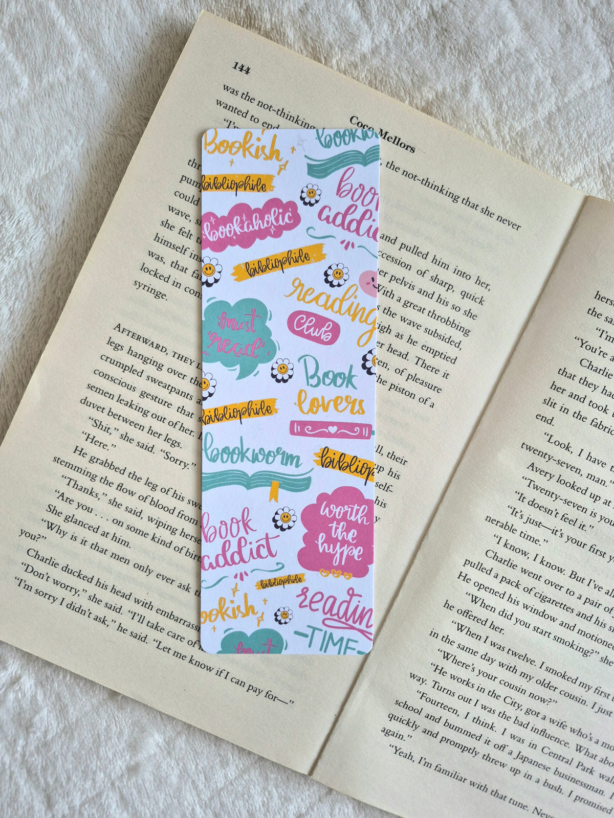 Booklover quotes double-sided print bookmark