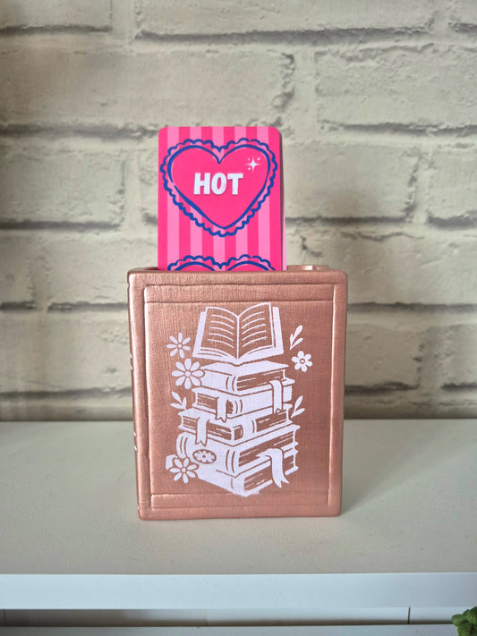 Rose Gold Ceramic bookmark holder - Hand painted