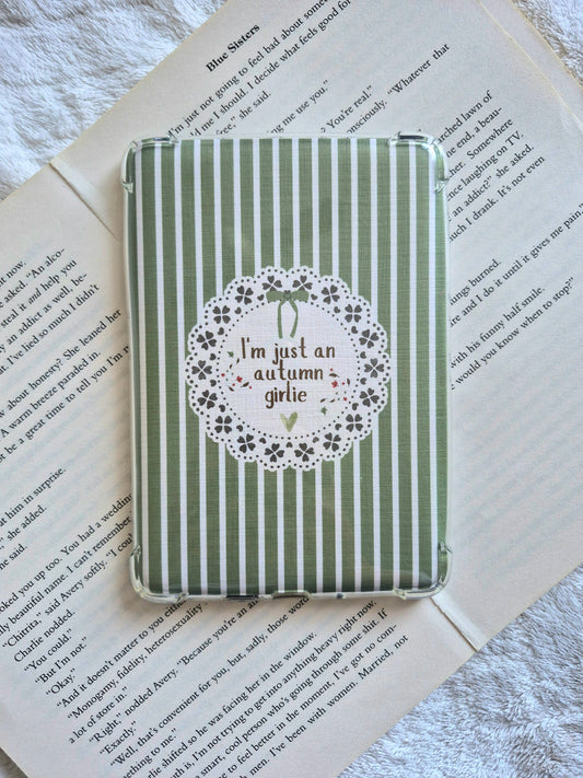 I'm just an autumn Girlie Kindle insert: Linen cardstock